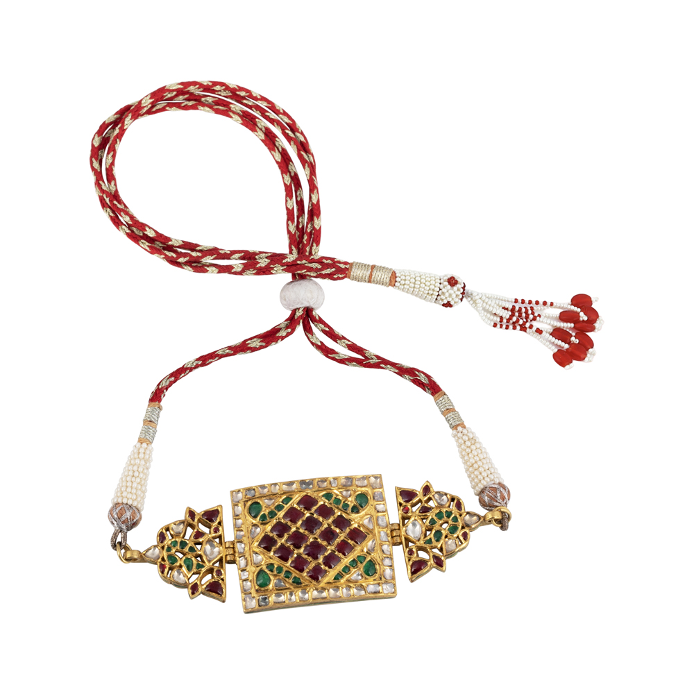 Regal Bajuband with Red-Green Talaf & Uncut Diamond Polki